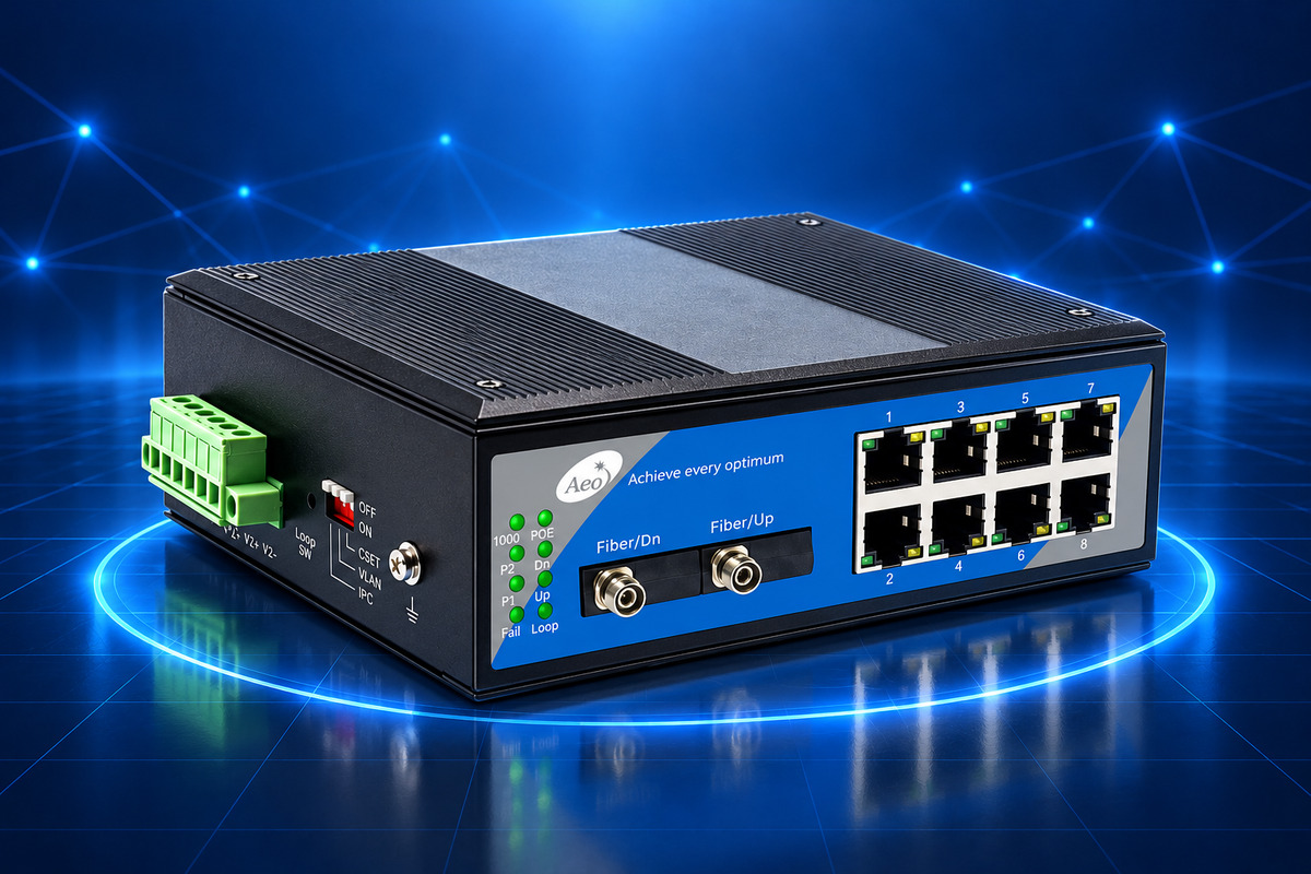 AEO-8818E/D-POE 一纤环通光端机
